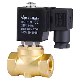 SLP Small Series 2-2-Way Direct Acting Solenoid Valve • Normally Closed • Brass