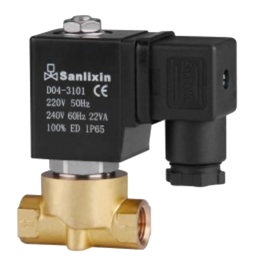 SLP, 1/8”, ¼”, 3/8”, ½” Solenoid Valve, NPT, Brass, AC220V, AC110V, AC24V, DC12V, DC24V, DIN Coil, NBR, EPDM, VITON