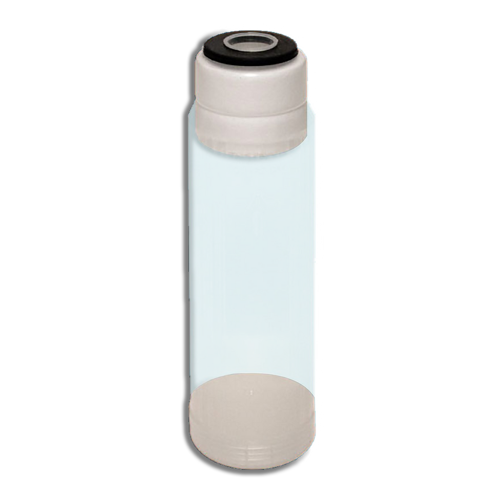 ERC-2510CT, Empty Refillable Water Filter Clear Cartridge, Size: 2.5”x10”, Prefilter and Postfilter Polypropylene pad