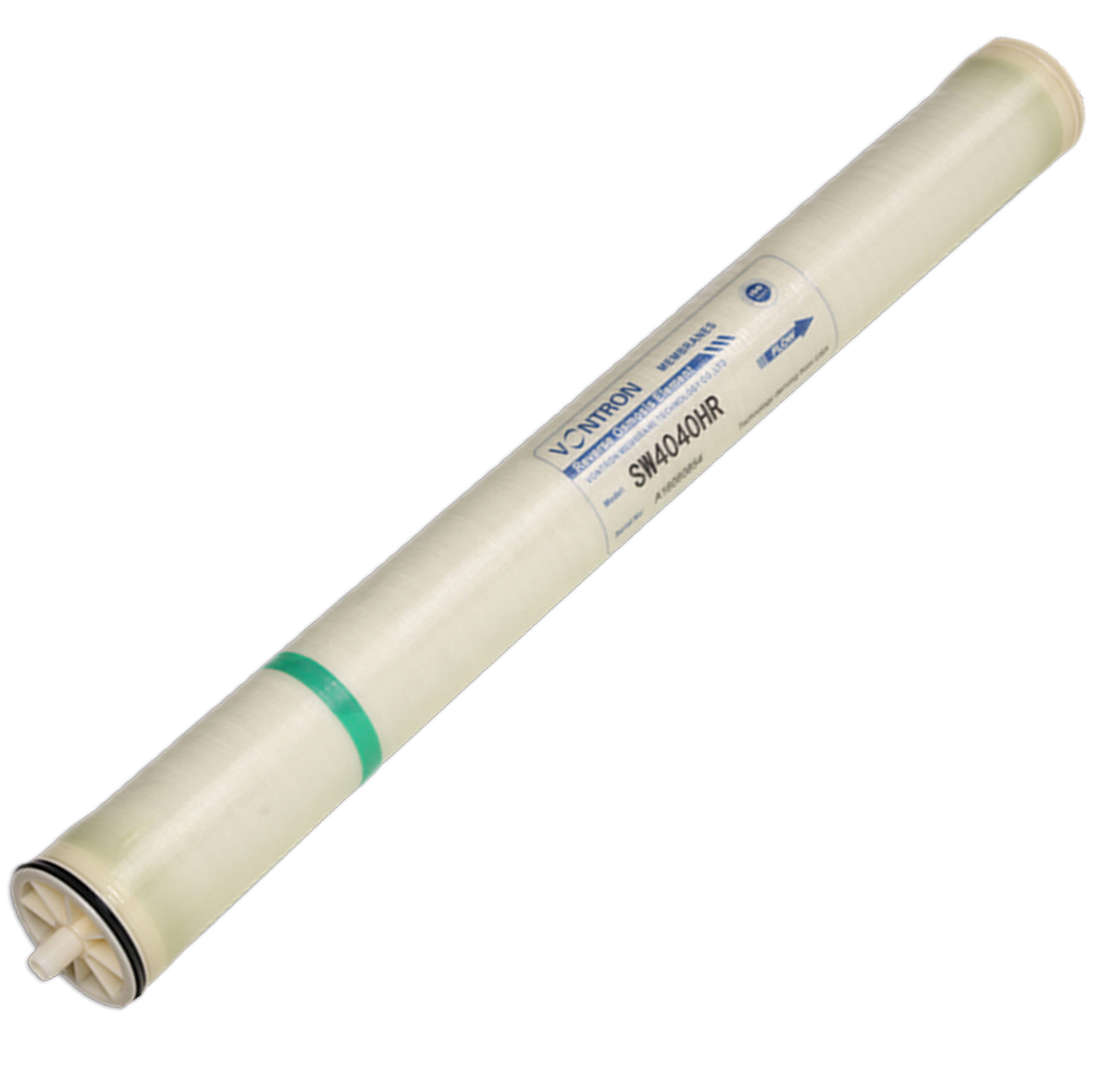Vontron SW4040HR/ 40” (1016mm) x 4” (99.7mm)/ Active Membrane 95/ Permeate Flow 1600 GPD/ Stable Rejection Rate 99.8%