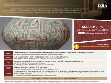 José Joel Lara González, Juan Eduardo Candelaria Ampacún y otros impartirán el seminario en línea "La plástica huasteca a través del tiempo", agosto-septiembre 2025. Inscripciones abiertas