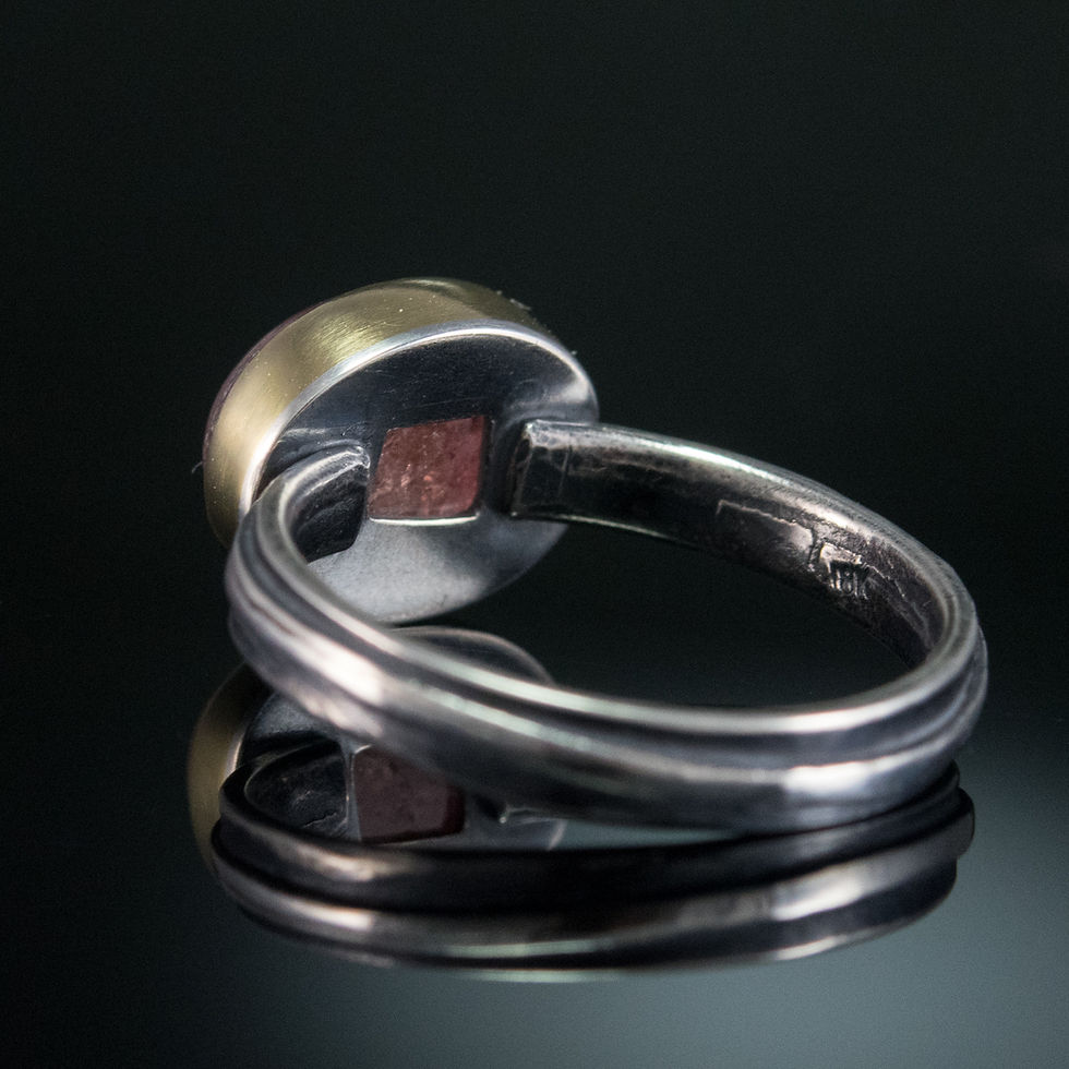 Thumbnail: Pink Tourmaline Wave Ring in 18k and Silver