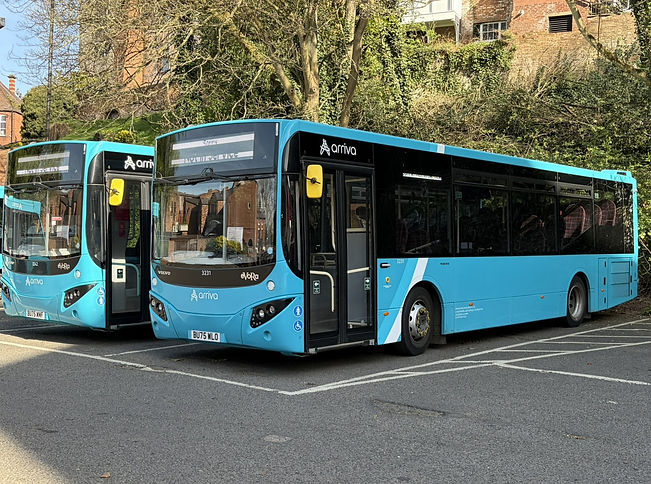Seen at in Shrewsbury lay over area recent MCV Evora Volvo B8RLE acquired for the fleet reg: BU75 WLO next to sister BU75 WMF