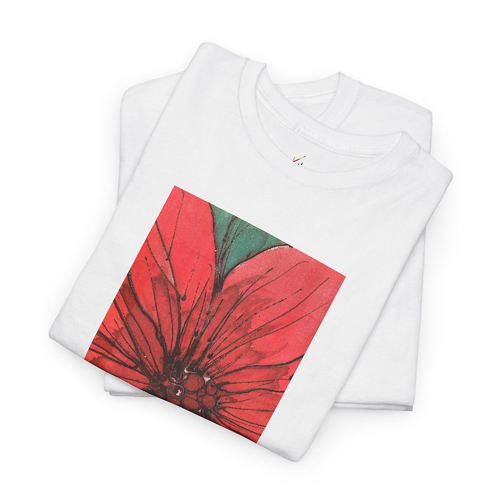 Thumbnail: O'Keeffe Poinsettia Unisex Heavy Cotton Tee
