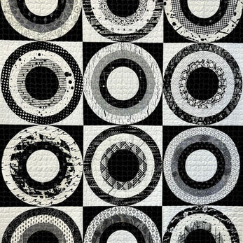 Quilted concentric circles.