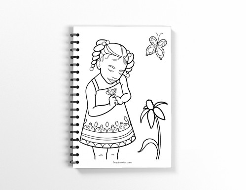 Girl + Butterfly Coloring Page | Inspirus