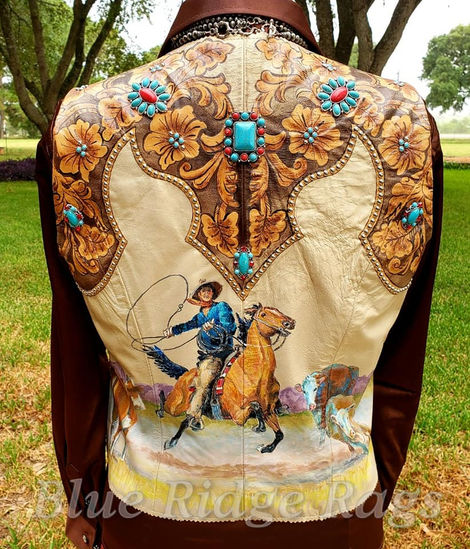 hand painted rodeo queen vest