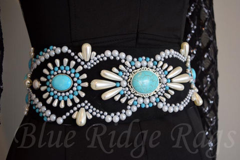 Pearl & turquoise Rodeo Queen belt