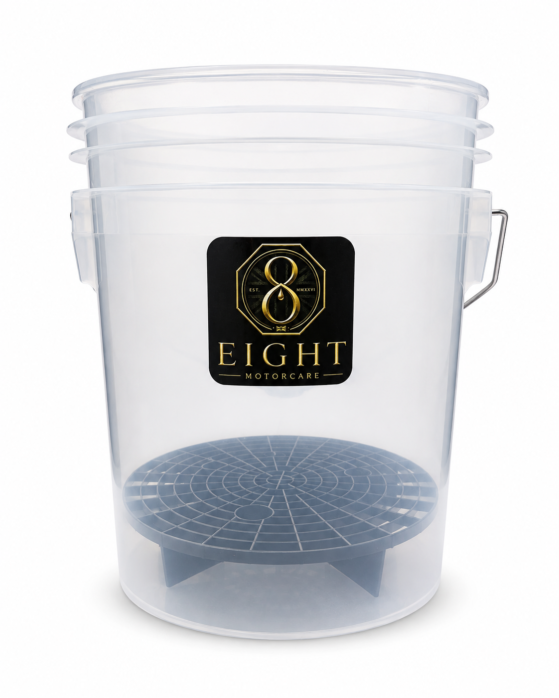 Eight 16 Litre Car Detailing Bucket with Grit Guard