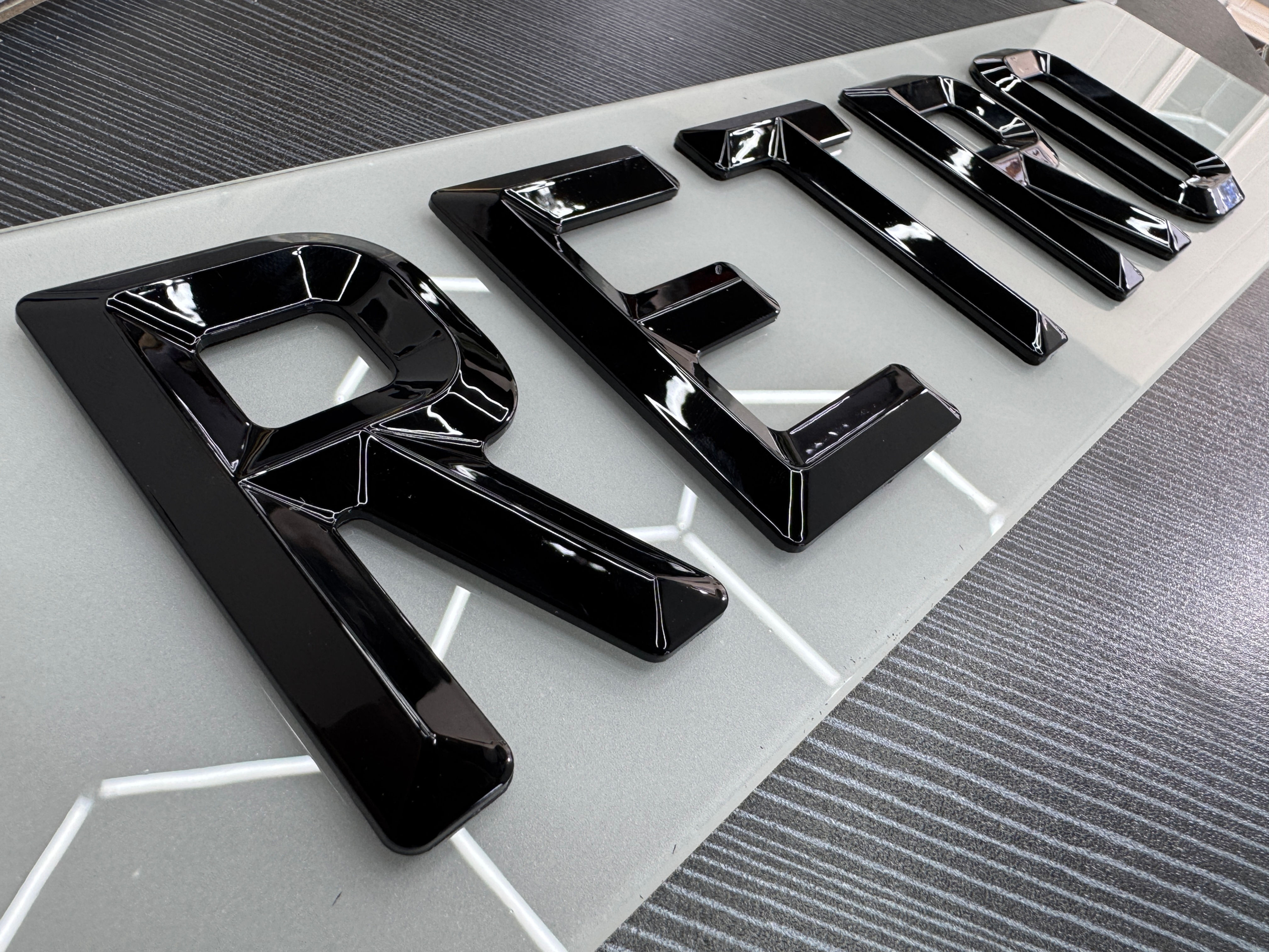 FRONT WHITE "RETRO" 4D ACRYLIC Standard Oblong Number Plate