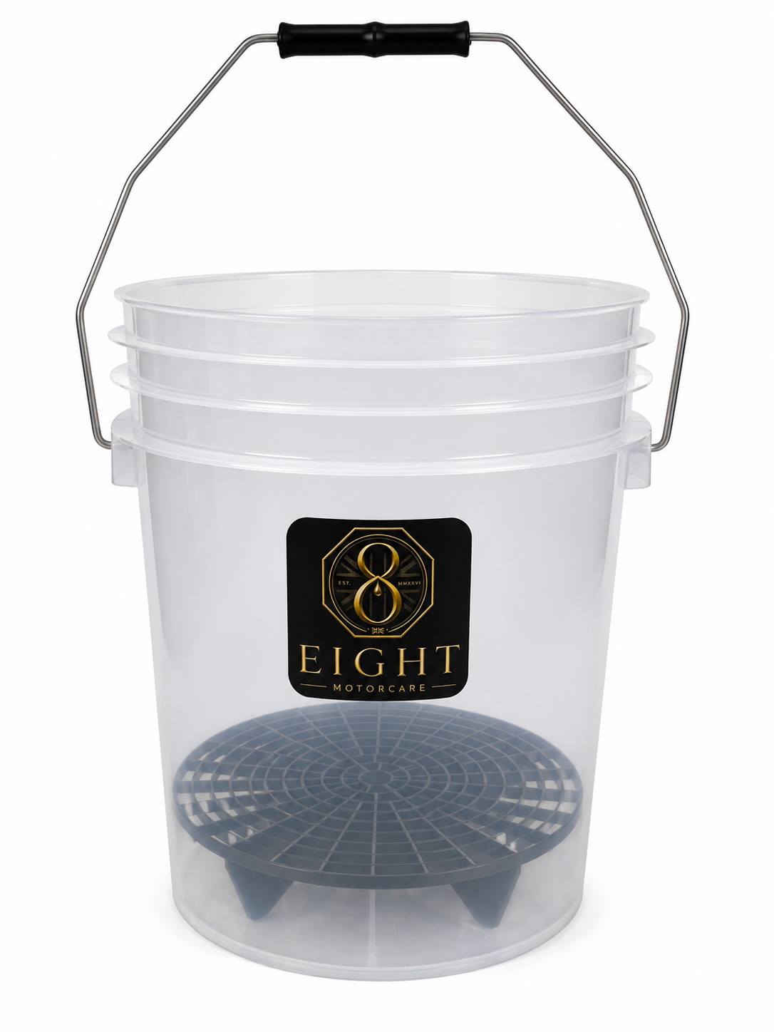 Eight 16 Litre Car Detailing Bucket with Grit Guard