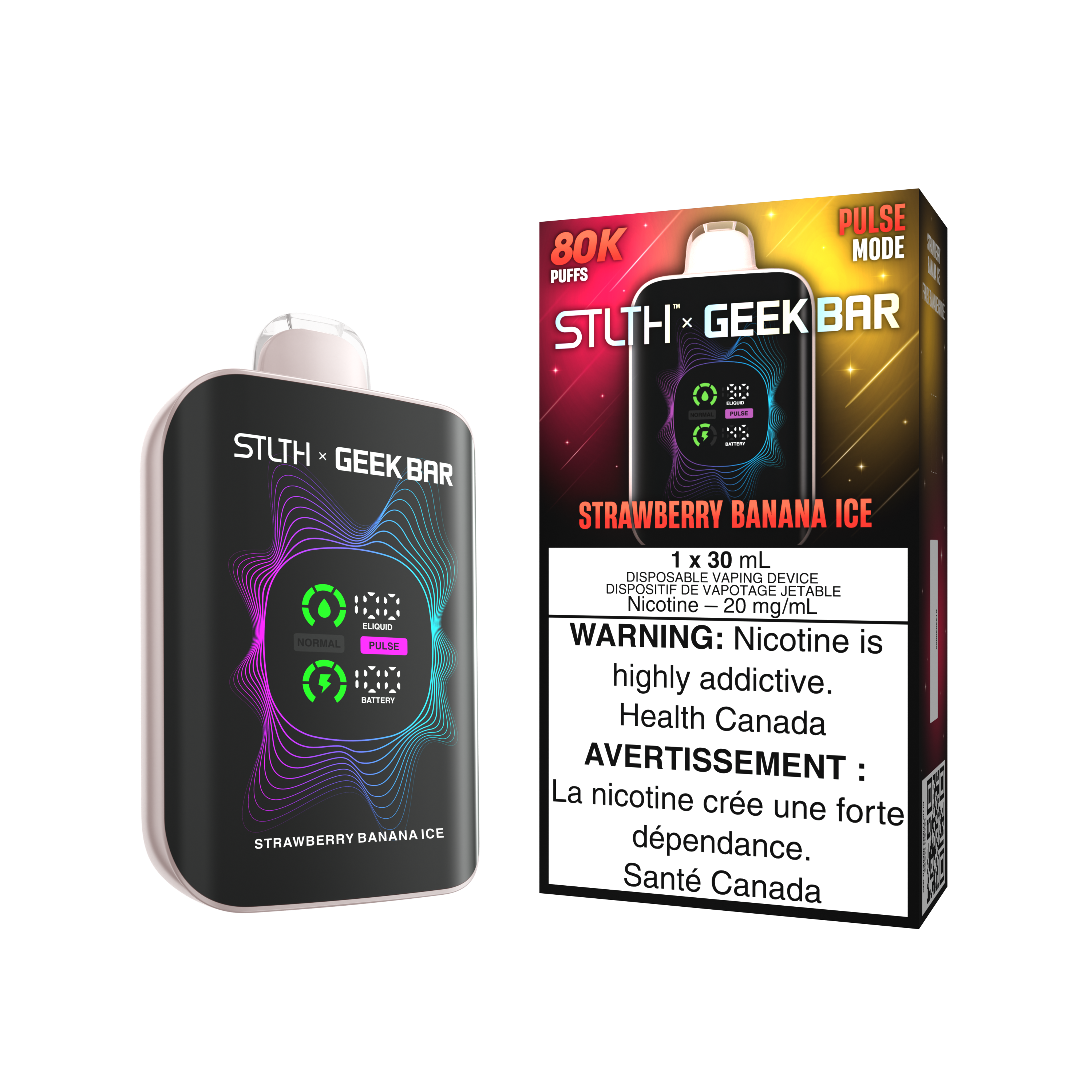 Stlth X GEEK Bar 80K Strawberry Banana Ice
