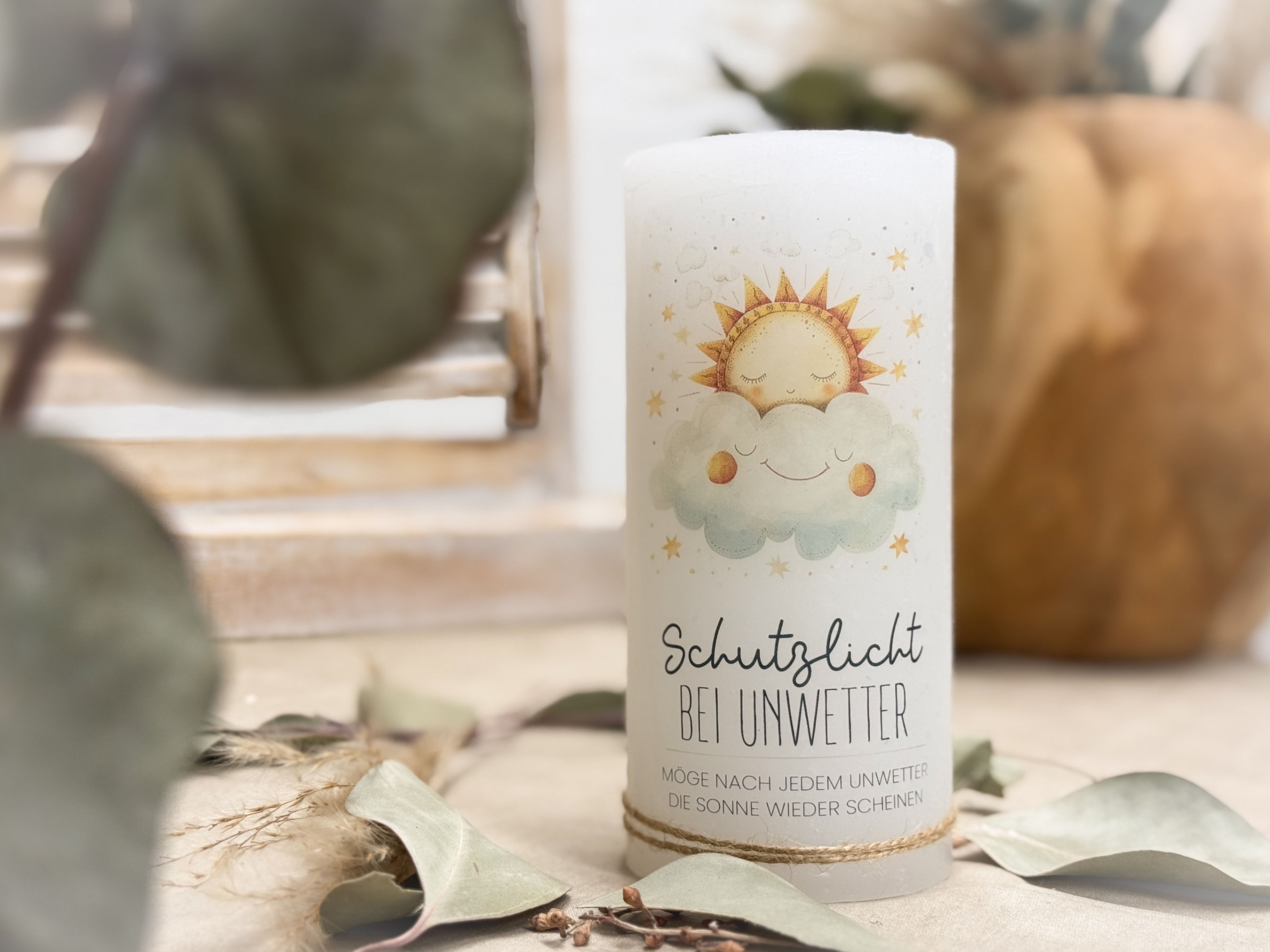 Wetterkerze "LIEBLICH" Schutzlicht bei Unwettern Katastrophen Geschenkid