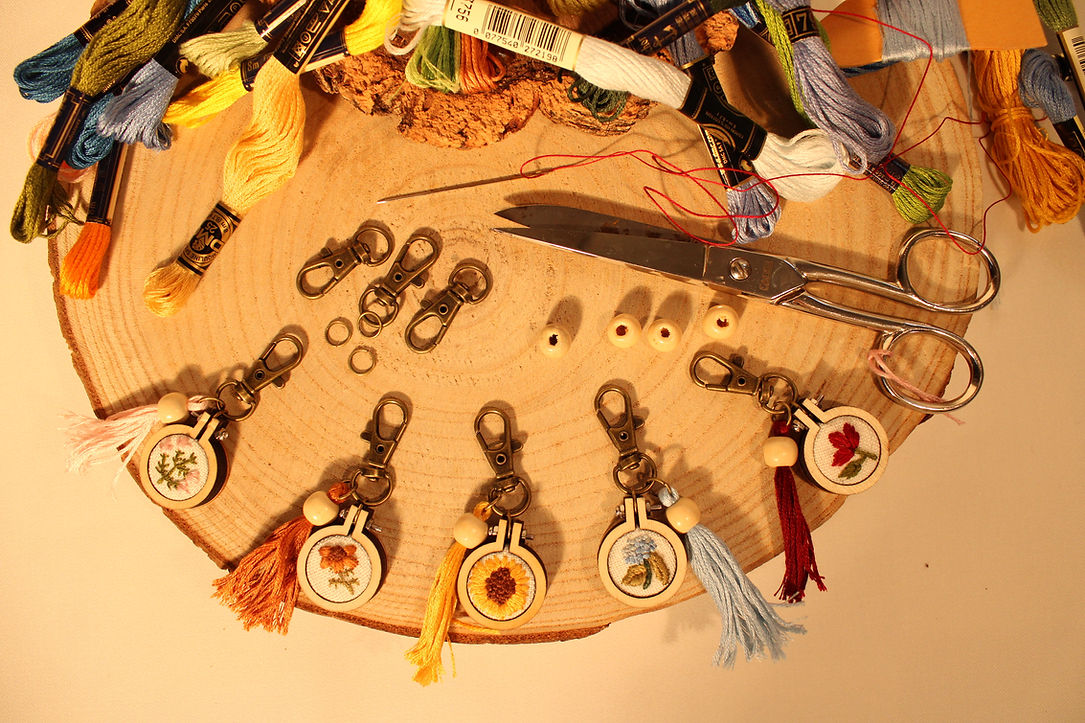Porta-chaves bordados
