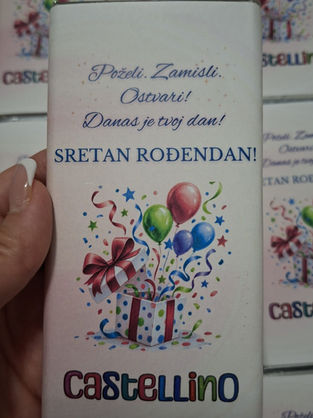 Čokolada za rođendan, Personalizirana čokolada, zahvalnica, zahvalnica za rođendan, dječji rođendan, poklon za rođendan, igraonica, igraonica castellino, djeca, birthday, sretan rođendan