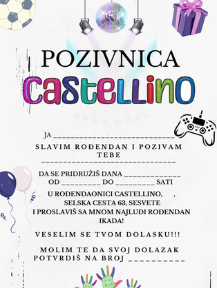 Pozivnica za rođendan, pozivnica, zahvalnica, zahvalnica za rođendan, dječji rođendan, poklon za rođendan, igraonica, igraonica castellino, djeca, birthday, sretan rođendan