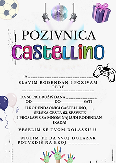 Pozivnica za rođendan, rođendan, birthday, happy birthday, sretan rođendan, čestitka za ročendan, pozivnica za igraonicu, pozivnica za rođendaonicu, Castellino, pozivnica igraonica Castellino