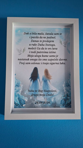 Personalizirani okvir, poklon za kumu, zahvalnica za kumu, zahvalnica za kumu na krizmi, zahvalnica za kumu na svetoj potvrdi, poklon za kumu na krizmi, poklon za kumu na svetoj potvrdi