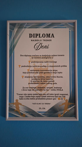 diploma, najbolji trener, diploma za najboljeg trenera, nogomet, rukomet, najbolji trener, najbolji nogometni trener, zahvala treneru, diploma po narudžbi, diploma sa tekstom po želji, diploma sa slikom po želji