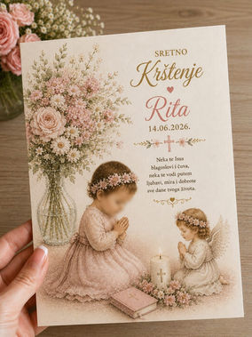 čestitka za krštenje, personalizirana čestitka za krštenje, poklon za krštenje, personalizirani poklon za krštenje