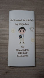 zahvalnica za vjenčanje, zahvalnica za krizmu, zahvalnica za prvu pričest, zahvalnica za krštenje, poslovni poklon, rođendan, personalizirana čokolada, čokolada za krštenje, čokolada za prvu pričest, čokolada za krizmu, čokolada za svetu potvrdu, čokolada za sakramente, poklon za sakramente, zahvalnica za sakramente