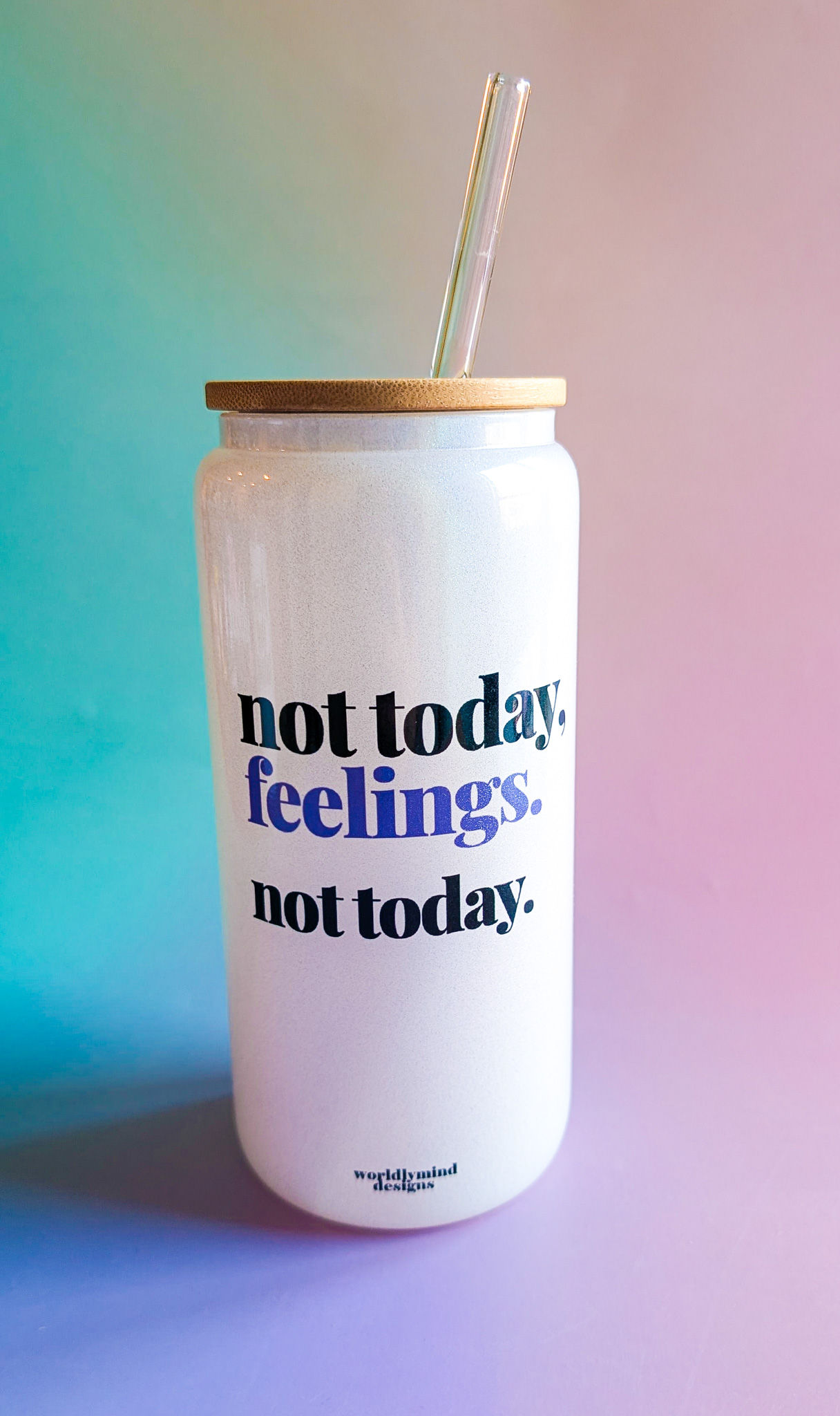 Not today Feelings 20-oz. Shimmer Glass Tumbler