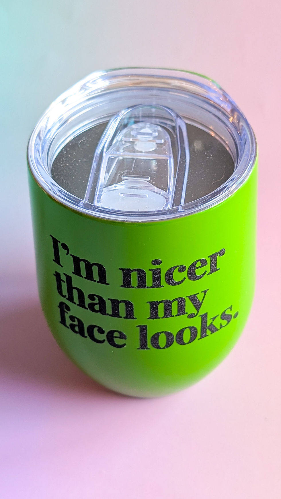 Thumbnail: I'm nicer than my face looks Wine Tumbler