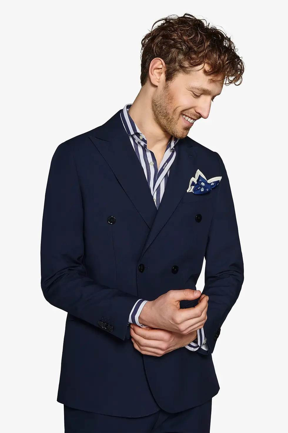 Thumbnail: Double-breasted men's suit Blue