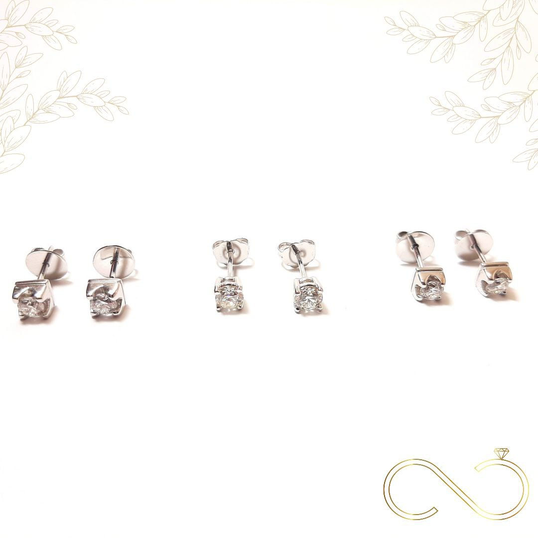 Brincos solitário de diamantes  0.66 cts