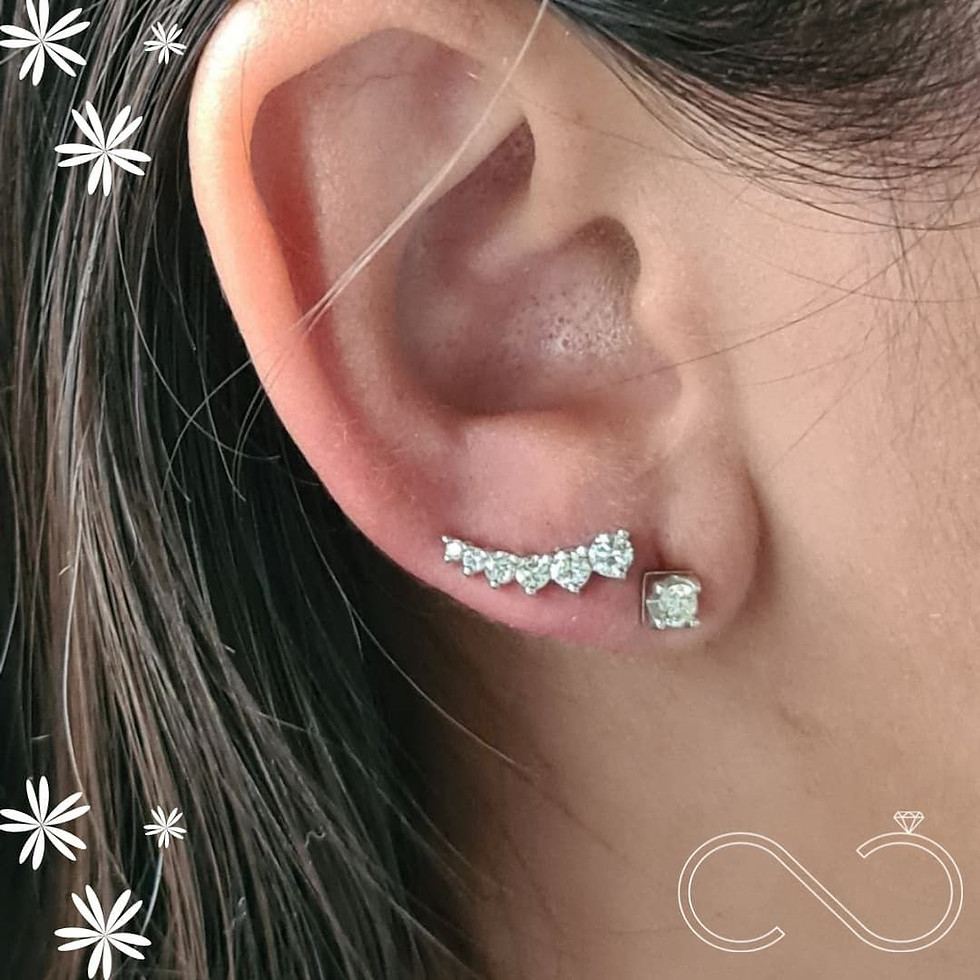 Miniatura: Brinco ear cuff em ouro branco 18 quilates  e diamantes