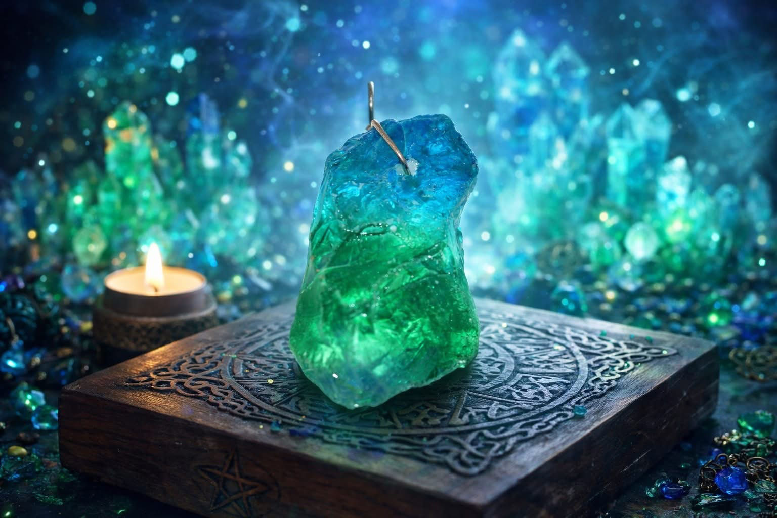 Pendente - Quartzo Fantasia (Azul & Verde)