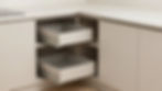 Corner kitchen cabinet with open drawers, offering Kitchen Excellence