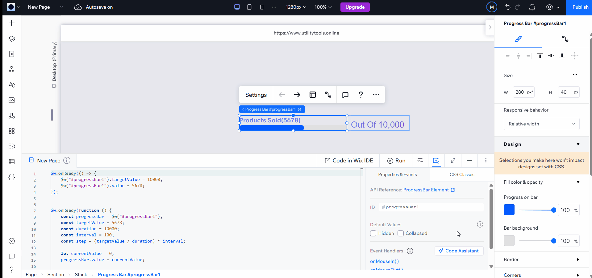 GIF showing where to find CSS Classes in Wix Studio