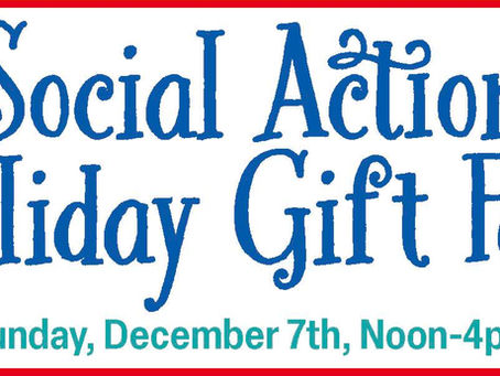 The Social Action Holiday Gift Fair: Results and Appreciation