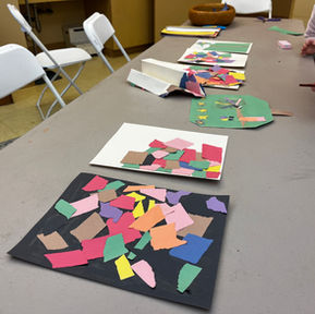A craft with colored paper