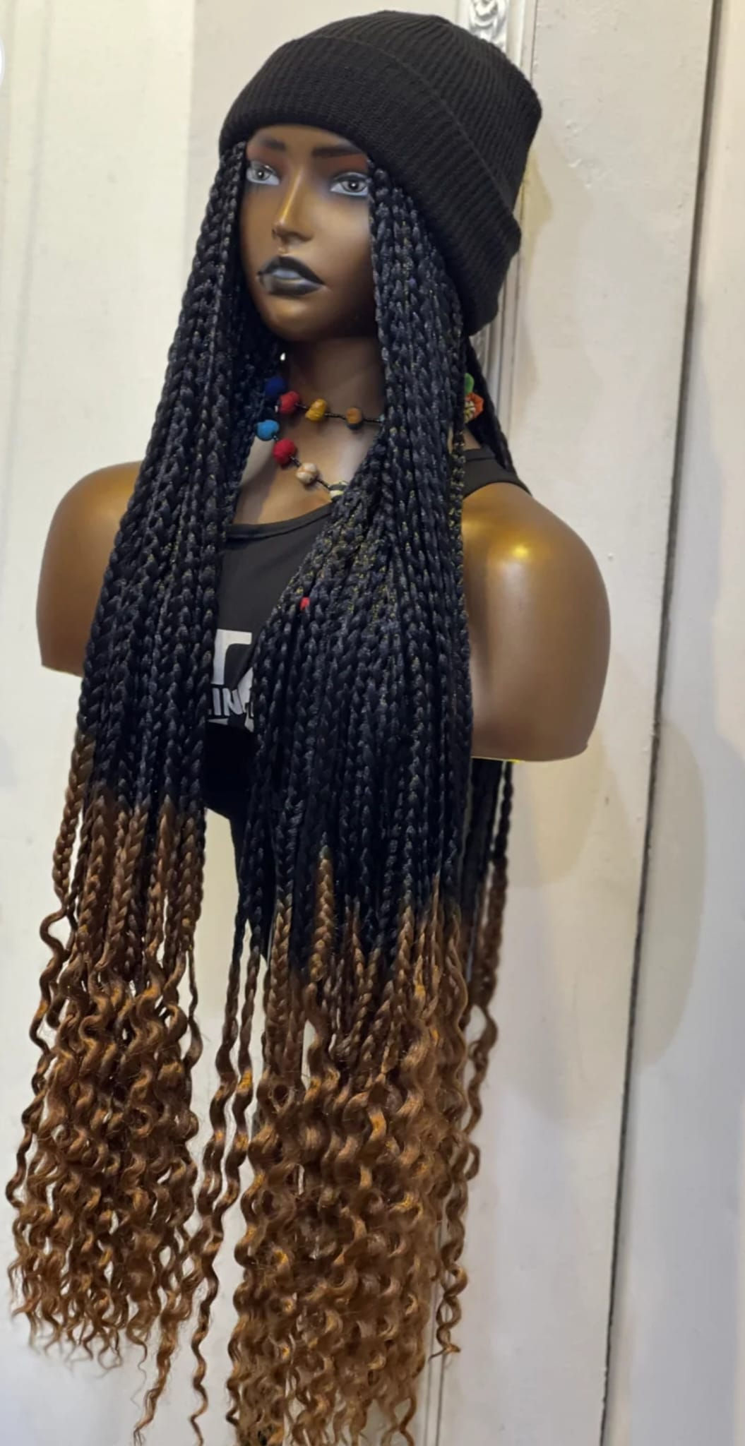Beanie Braided Wig - Black