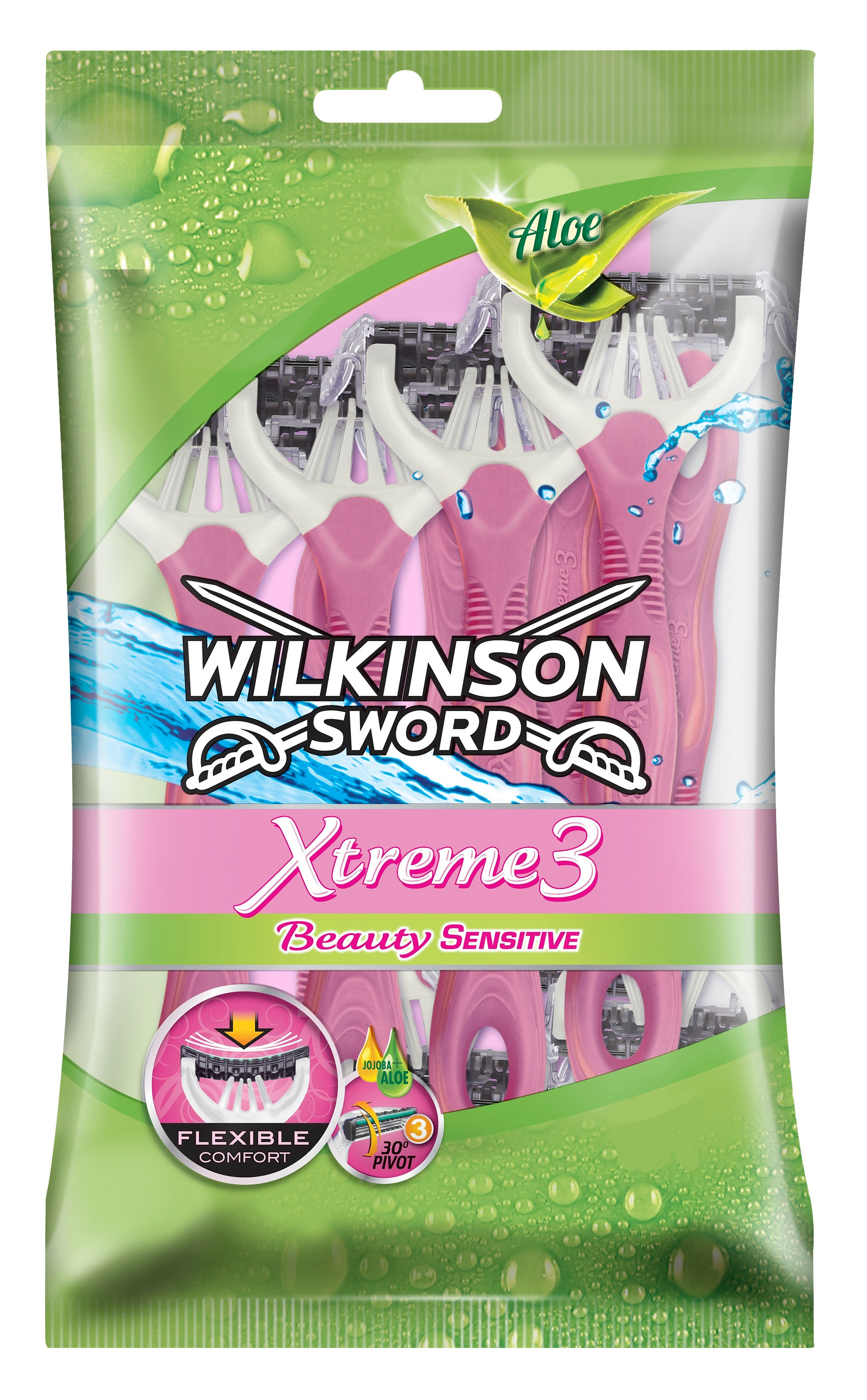 Wilkinson Xtreme 3 Sensitive aloe Жіночі бритвені станки з алое 8 шт