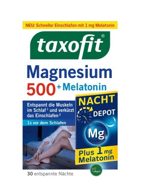 Заспокійливі магній 500 мелатон b 6 taxofit magnesium nacht 500 melatonin