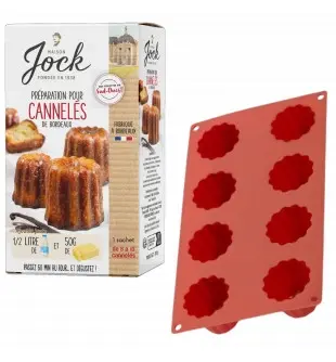Kit Cannelés faits maison : 1 Préparation et 1 Moule 8 cannelés