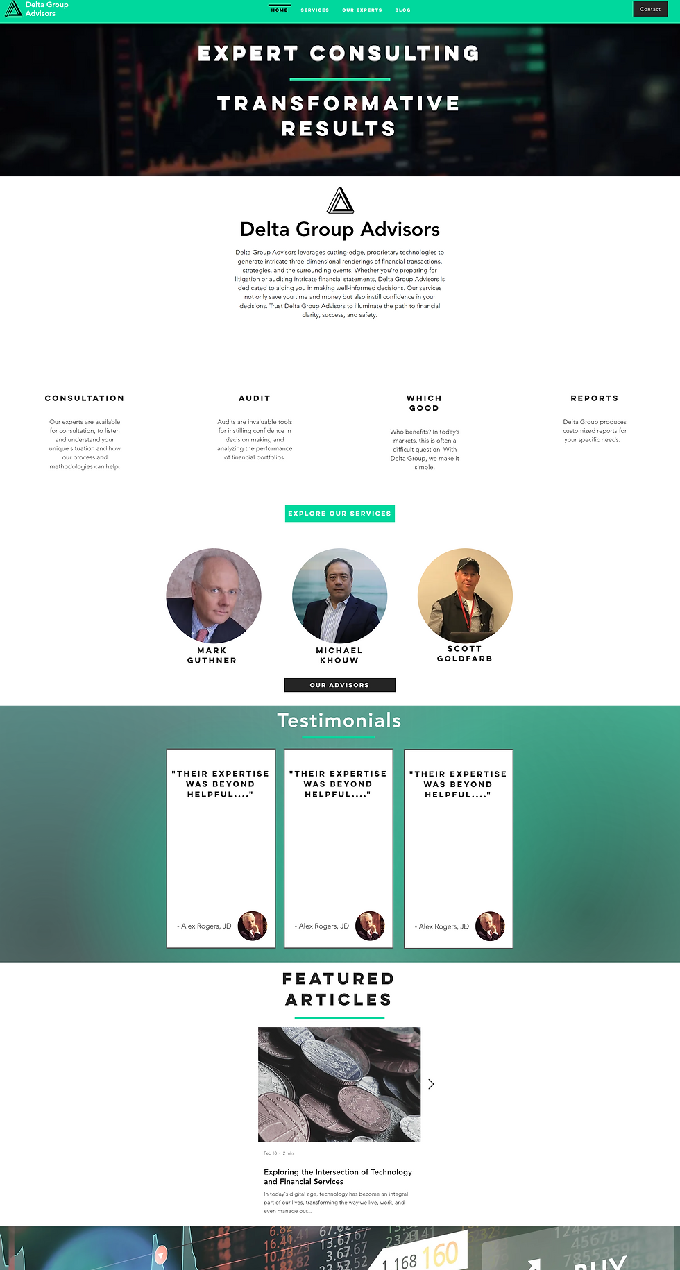 Delta Group Advisors Website Design