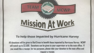 Mission At Work: Team MCWP to raise funds for those impacted by Hurricane Harvey