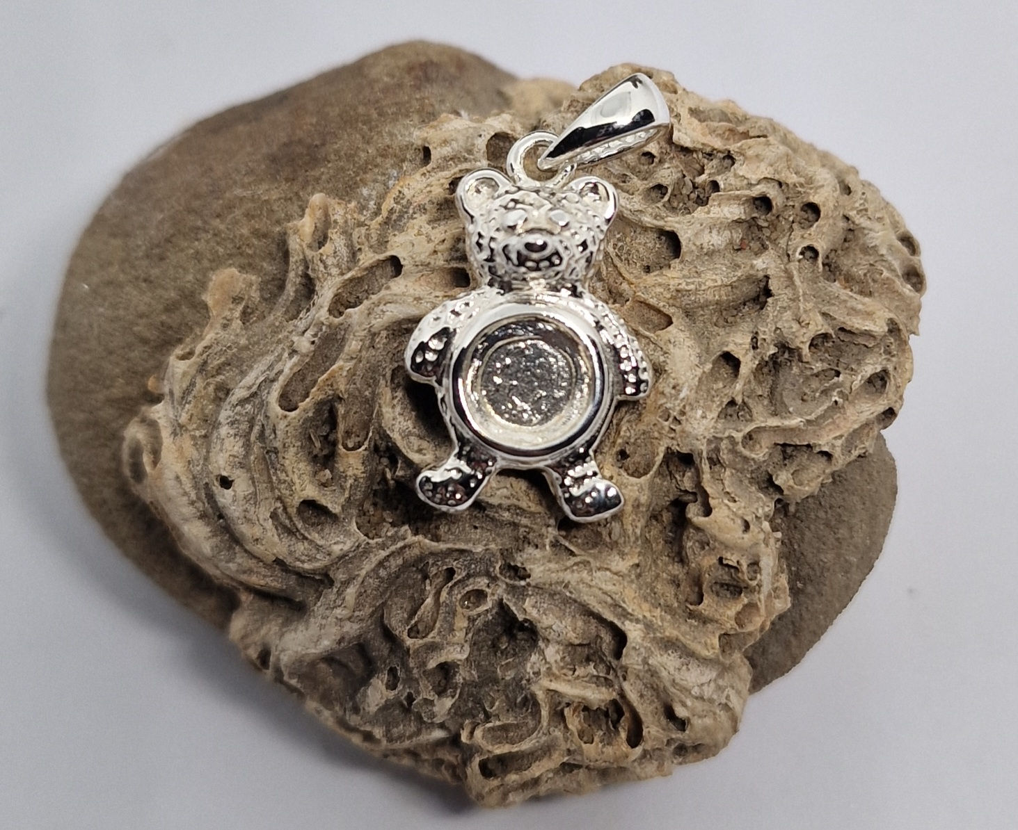 Silver Baby Bear Pendant Necklace