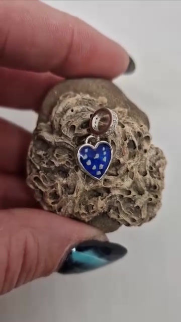 Thumbnail: 'Heart Dangle Charm', CZ, Sterling Silver925 