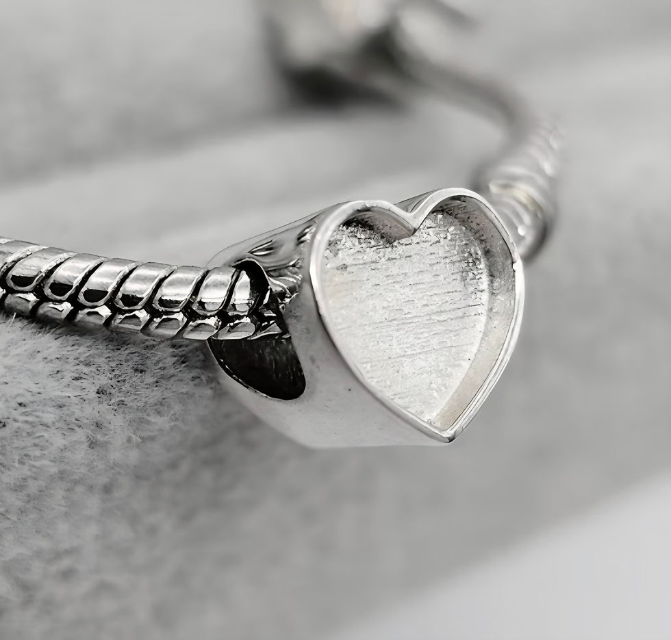 Thumbnail: 'Love Heart' Bead Charm, Sterling Silver925 