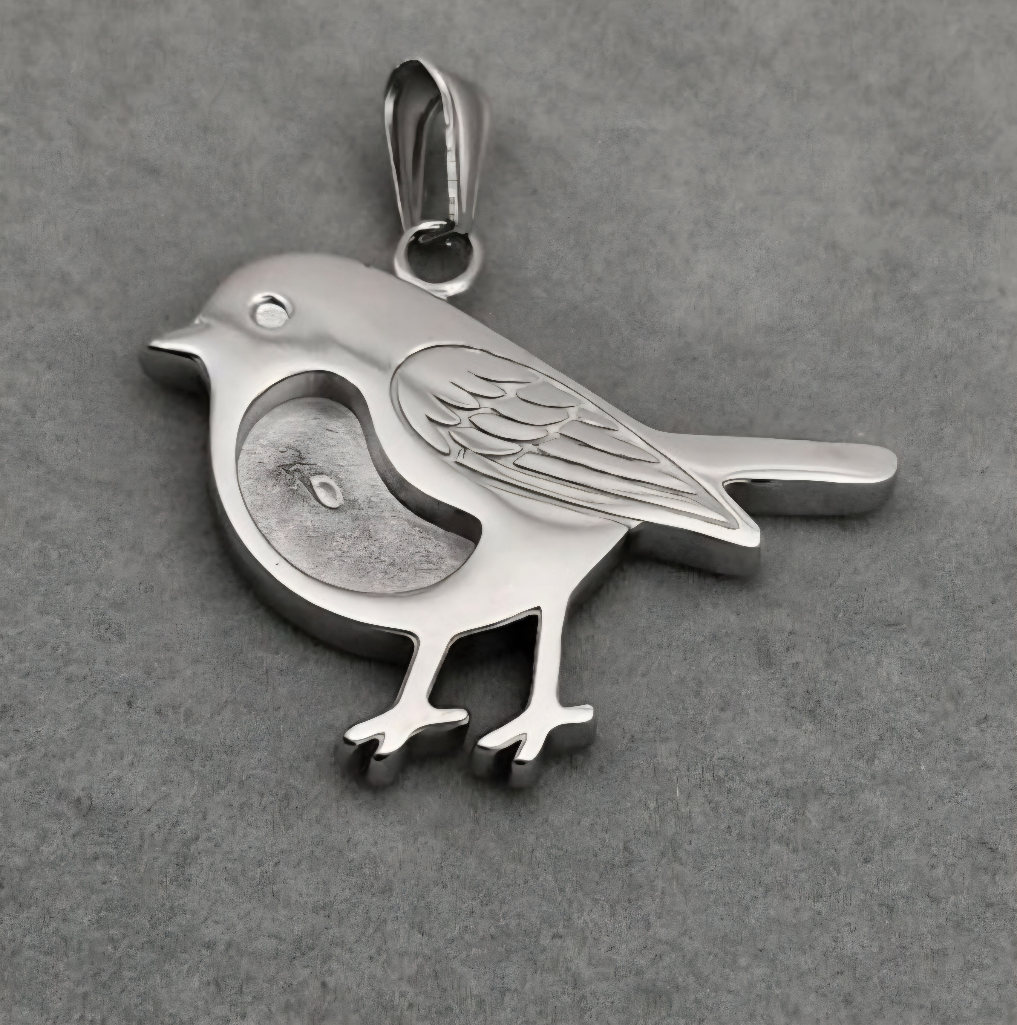 2 Dimension Stainless Steel, Pendant Necklace