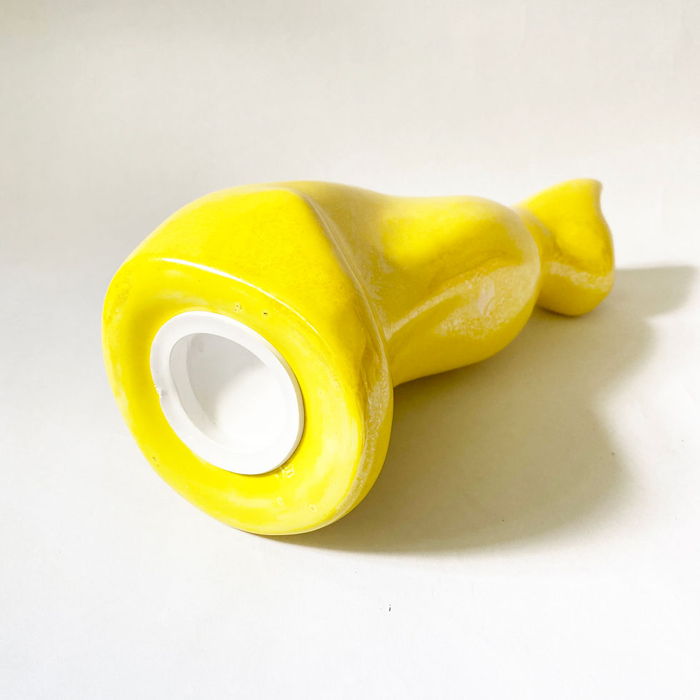 Thumbnail: Yellow Cat Urn w/ Stopper