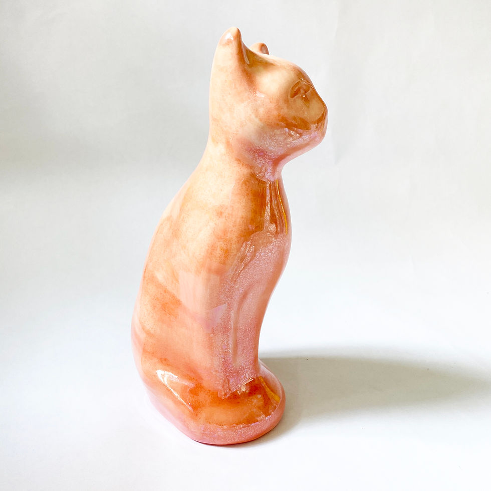 Thumbnail: Fire Opal Cat Urn w/ Stopper