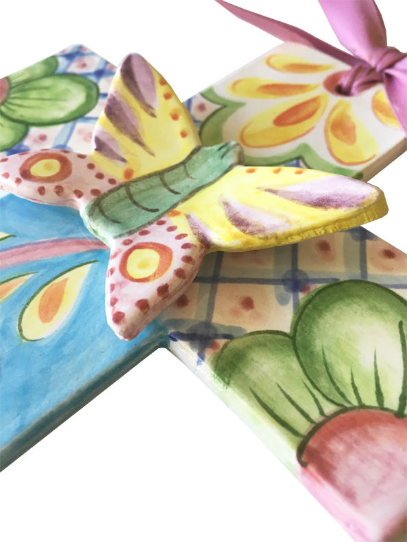 Thumbnail: butterfly, baptism, christening,religious, communion, baby, shower, wedding, ceramic, cross