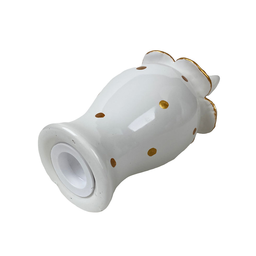 Thumbnail: White with Gold Luster Cat Urn