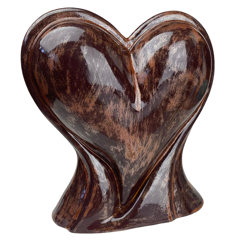 Thumbnail: Ceramic Heart Urn Copper Glaze